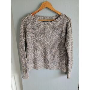 Abercrombie and Fitch women's marled crochet knit crew neck multicolor sweater M